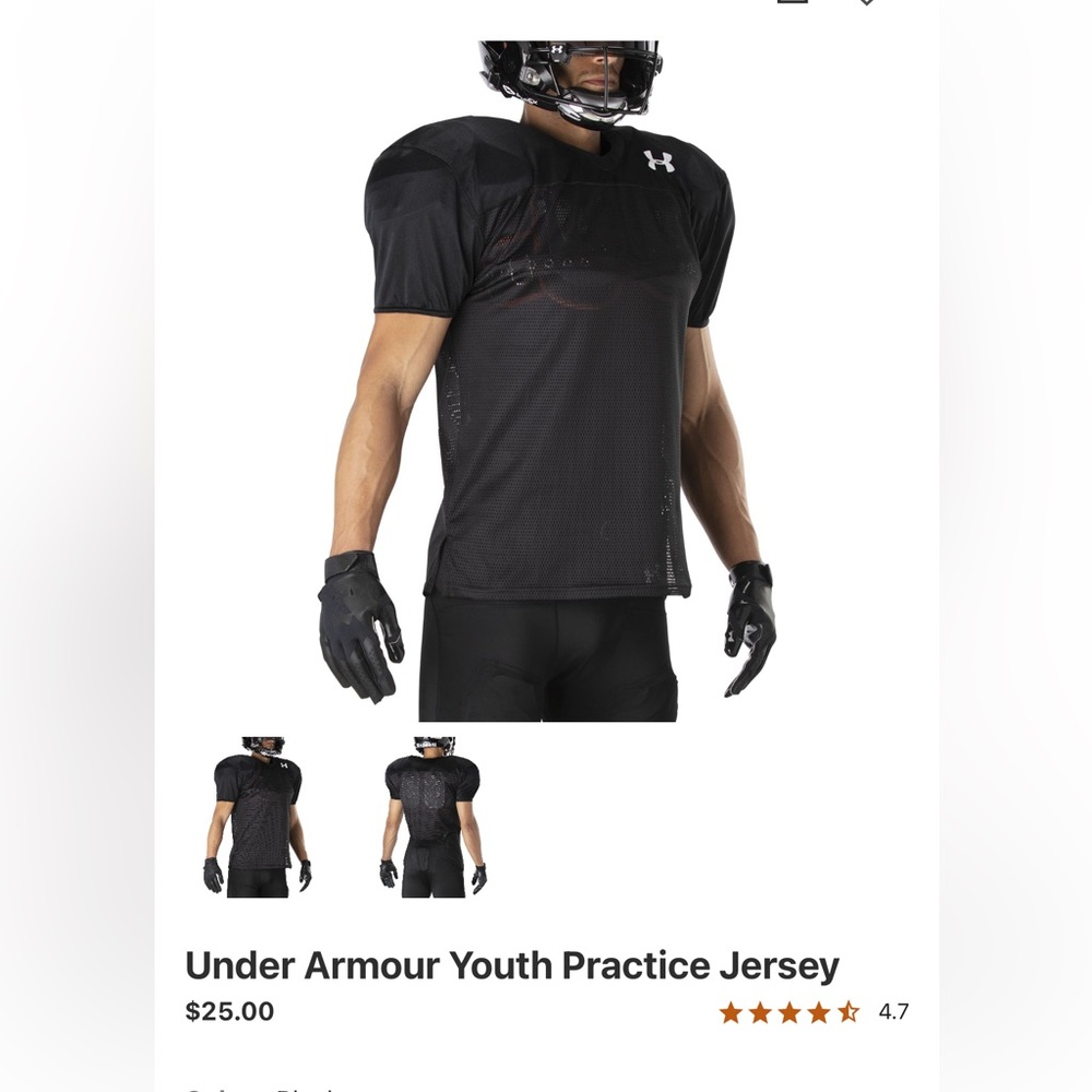 Under Armour Youth Practice Jersey - Picture 3 of 3